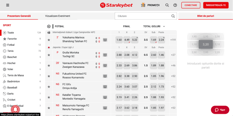 Stanleybet pagina principala
