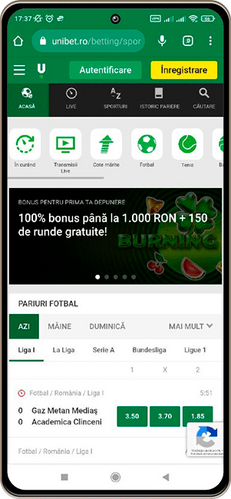Aplicație complexă NBA pariuri - Unibet