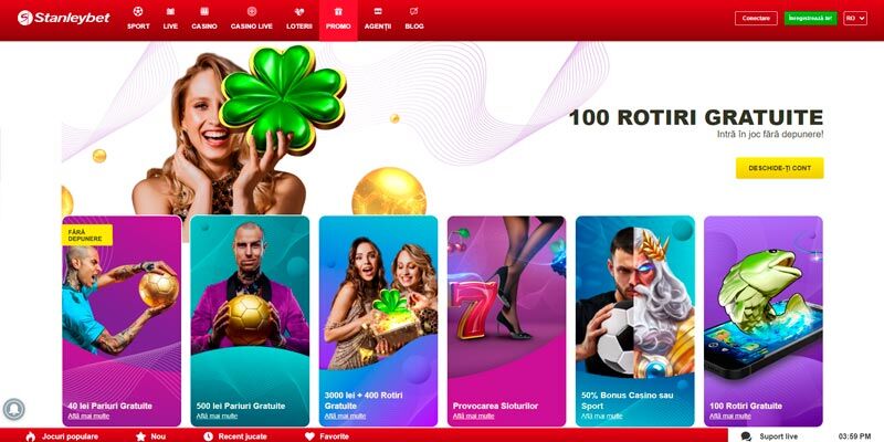 Pagina promoționalăStanleybet