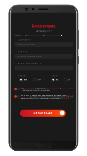 Înregistrare Maxbet - datele contului